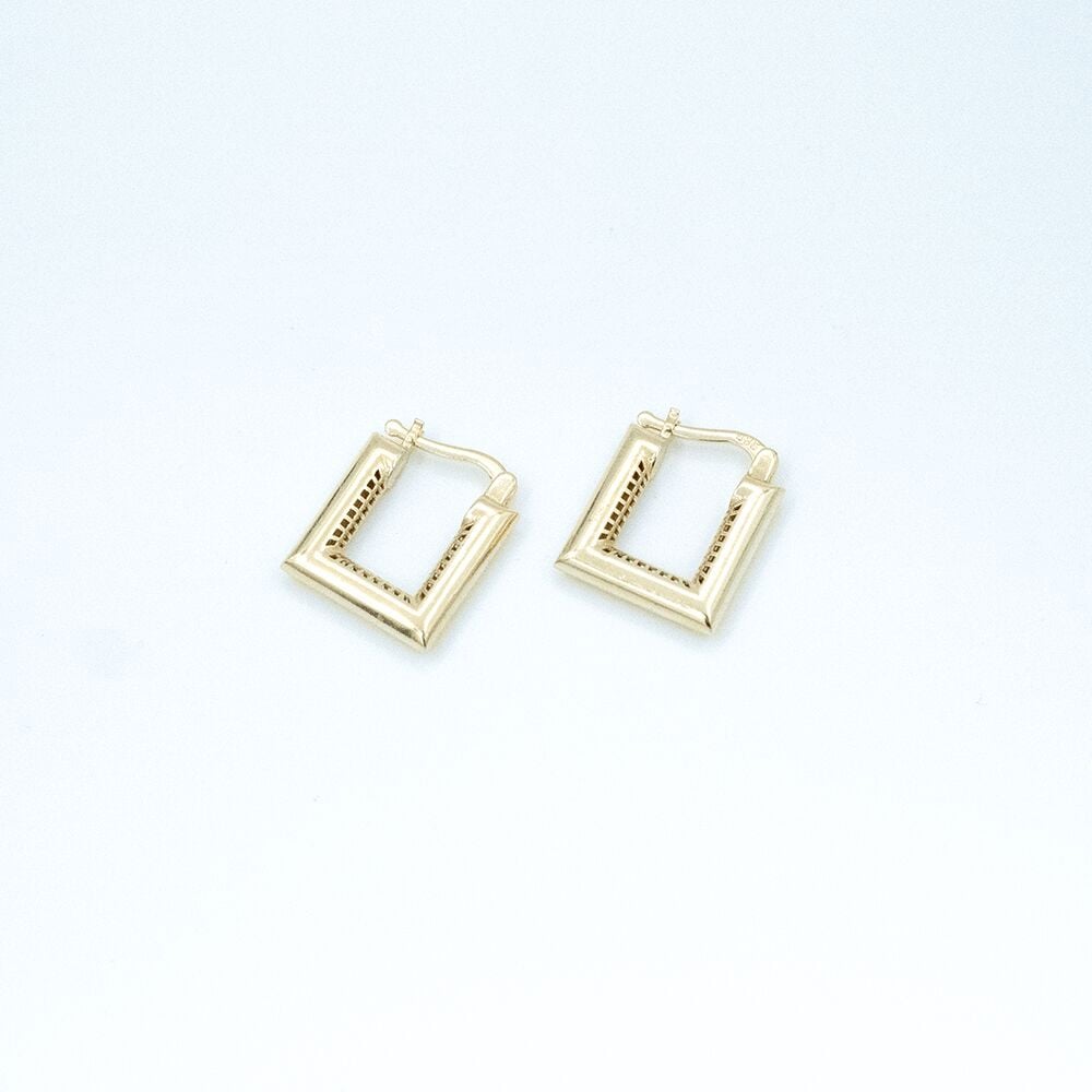 14 Ayar Ay Işıltısı Altın Küpe